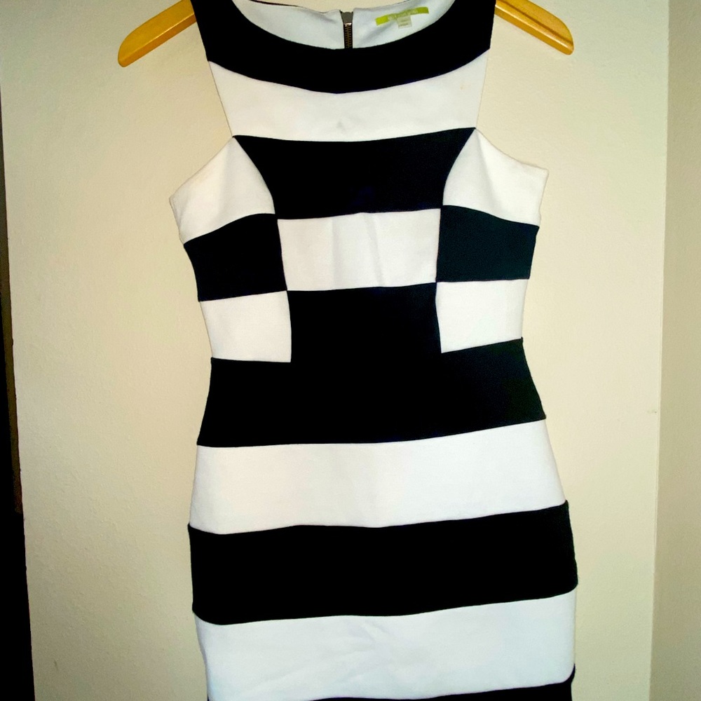 GIanni Bonoli Berma Striped Ponte Panel dress XS